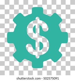 Cyan Development Cost toolbar pictogram. Vector pictograph style is a flat symbol on chess transparent background.
