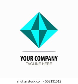 Cyan diamond abstract logo template elements