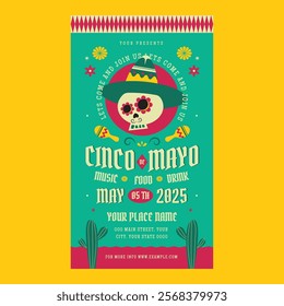 Cyan Flat Design Cinco De Mayo Social Media Story