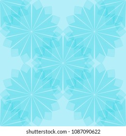 Cyan flower pattern. Seamless vector