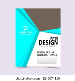 Cyan flyer template. Vector illustration.