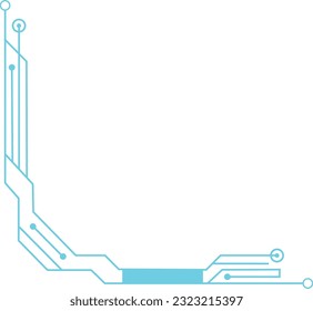 Cyan Futuristic Tech Corner Element