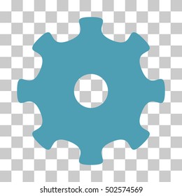 Cyan Gear toolbar icon. Vector pictogram style is a flat symbol on chess transparent background.
