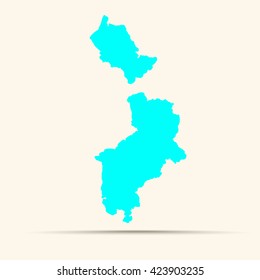 Cyan Deutschsprachige Gemeinschaft Belgien Karte Illustration