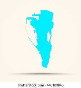 Cyan Gibraltar Map Illustration