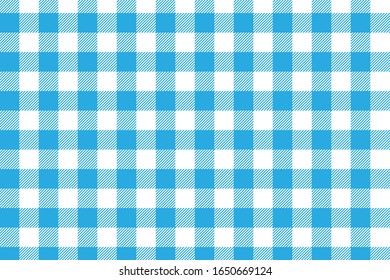Cyan Gingham pattern. Texture from squares for - plaid, tablecloths, clothes, shirts, dresses, paper, bedding, blankets, quilts and other textile products. Vector illustration.