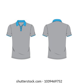 Cyan and gray  polo T-shirt template using for fashion cloth design and assessorie for designer to make mock up or blue print in copany.