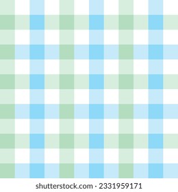 cyan green gingham seamless pattern, vector illustration