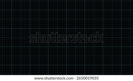 Cyan grid lines on black background with graph paper texture. Modern digital engineering concept for data presentation.