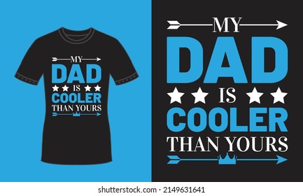 Cyan happy fathers day custom typography quote t shirt  with crown premium vector
