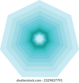gradiente cyan heptagon de luz a oscuridad, cian
 color monocromo, ilustración vectorial
