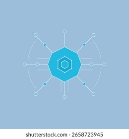 Cyan Hexagon Network Technology City