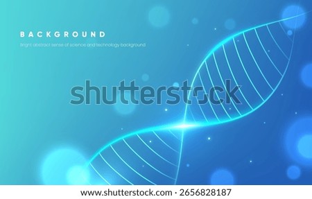 A cyan horizontal gene chain background with a sense of technology