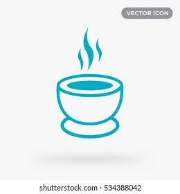 Cyan hot tea isolated vector icon