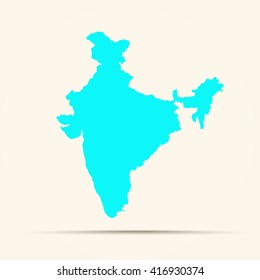 Cyan India Map Illustration