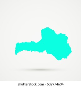 Cyan Latvia (without Livonia) Map Illustration