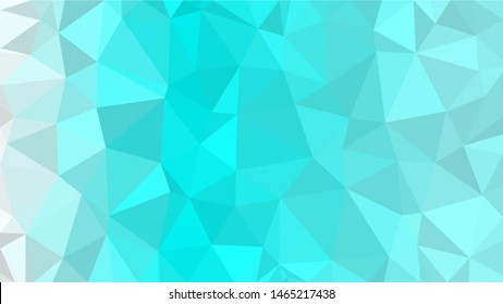 Cyan, light blue and white modern gradient triangle background texture made out of triangles of  different sizes in vector art, to be used as background/texture for sites/posters (Low Poly texture)