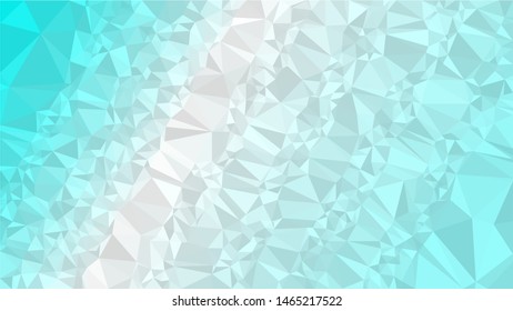 Cyan, light blue and white modern gradient triangle background texture made out of triangles of  different sizes in vector art, to be used as background/texture for sites/posters (Low Poly texture)