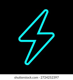 Cyan Lightning Bolt Energy Symbol