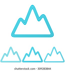 Cyan line mountain logo design set