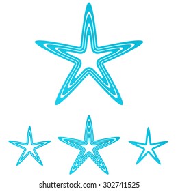 Cyan line star logo design set