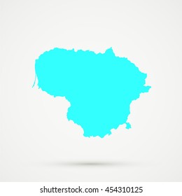 Cyan Lithuania Map Illustration