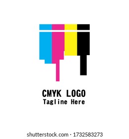 Cyan Magenta Yellow Black Digital Printing and Offset Company Logo Vector
