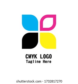 Cyan Magenta Yellow Black Digital Printing and Offset Company Logo Vector