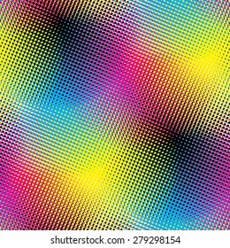 Cyan Magenta Yellow Black Halftone background