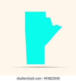 Cyan Manitoba Map Illustration