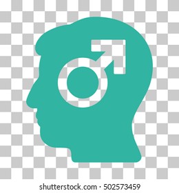 Cyan Mind Potency interface toolbar pictogram. Vector pictograph style is a flat symbol on chess transparent background.