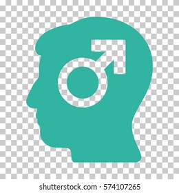 Cyan Mind Potency toolbar icon. Vector pictogram style is a flat symbol on chess transparent background.