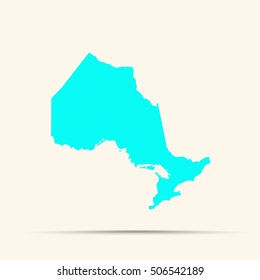 Cyan Ontario Map Illustration