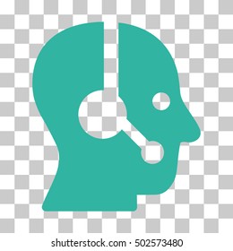 Cyan Operator toolbar pictogram. Vector pictogram style is a flat symbol on chess transparent background.