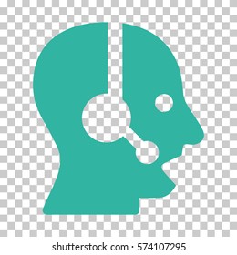 Cyan Operator toolbar pictogram. Vector pictogram style is a flat symbol on chess transparent background.