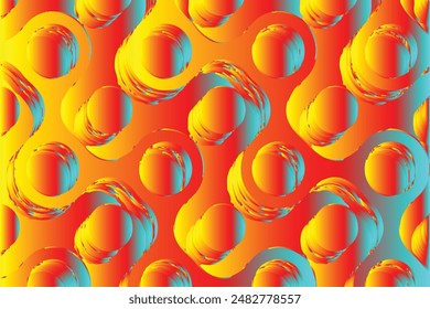 Cyan, orange color combination pattern type gradient background design.