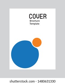 cyan and orange simple cover vector design 