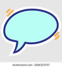 Cyan Oval Speech Bubble Illustration