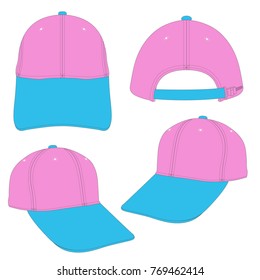 Cyan and pink Cap template using for fashion cloth design and assessorie for designer to make mock up or blue print in copany