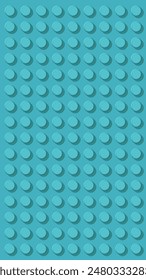 Cyan Plastic Toy Baseplate Vector Background With Grid of Circular Studs, Vertical 9x16 Backdrop