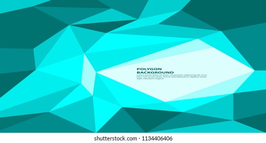 Cyan Polygon Background. Vector illustration.