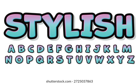 Stilvoller Texteffekt Cyan Purple