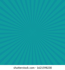 Cyan ray Sunburst Pattern. Sunburst background. Vector illustration.
