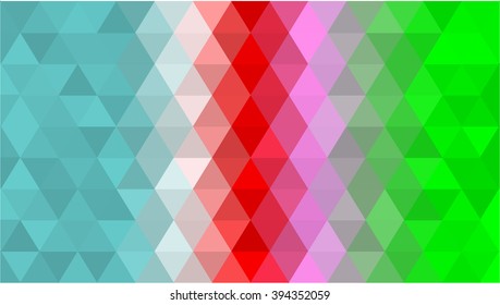 Cyan red and green low poly background (Diamond style)