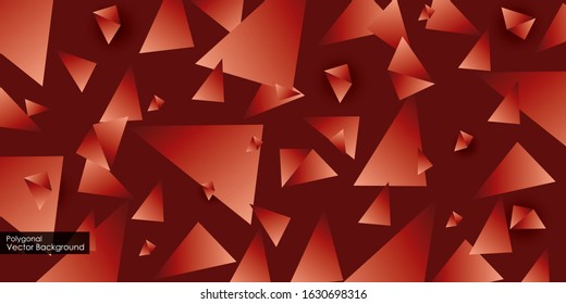 Cyan red triangles grid abstract polygonal background