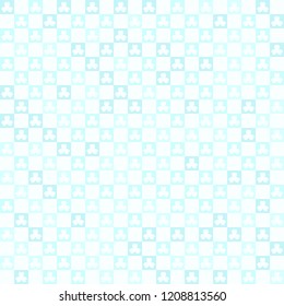 Cyan shamrock pattern. Seamless vector