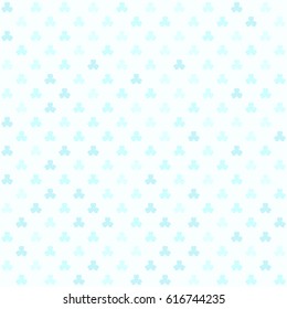 Cyan shamrock pattern. Seamless vector
