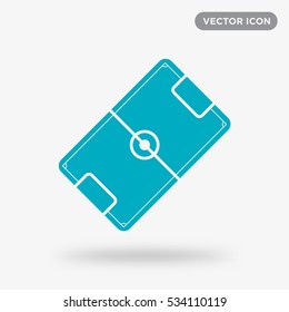 Cyan soccer stadium icon illustration isolated vector sign symbol
