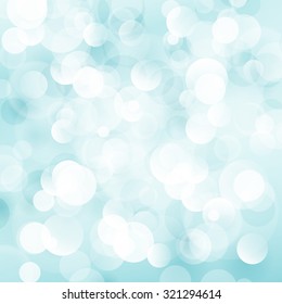 Cyan Soft  Bright Abstract Bokeh Background ,Soft Glow of the Sun ,  Defocused Lights, Vector Illustration