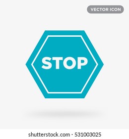 Cyan stop icon illustration isolated vector sign symbol